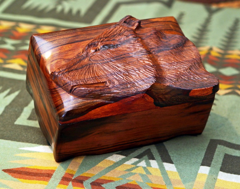 Carved Bear BoxHand Carved BoxBear BoxRustic BoxTexas GiftAnteks