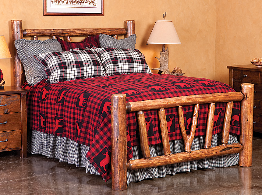 Rustic Bed Western Bed Lodge Bed Made in the USA Anteks Home