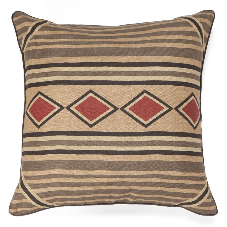 Chocolate and Red Accent Pillow at Anteks Furniture Store in Dallas