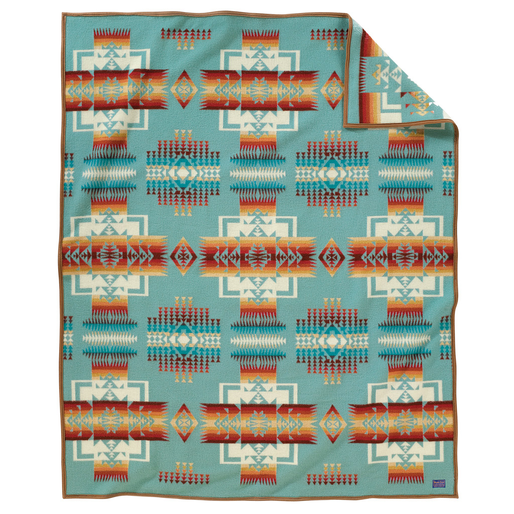 Chief Joseph Pendleton Blanket in Aqua at Anteks Furniture Store in Dallas