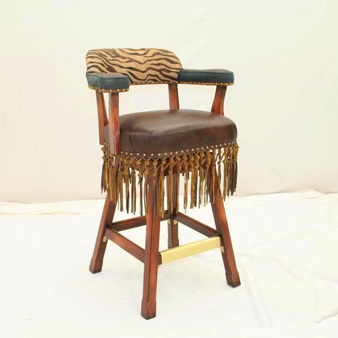 Western Barstool Swivel Barstool Cowhide Barstool Sturdy Barstool