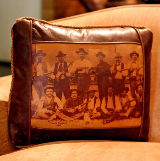 Leather Texas Rangers Pillow At Anteks Furniture In Dallas