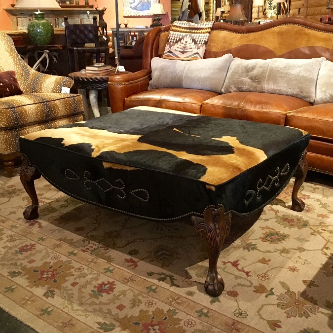 Cowhide Ottoman At Anteks Western Furniture Store In Dallas